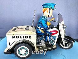 Motorcycle Tin Litho 10 1940s T. N. Japan. Police