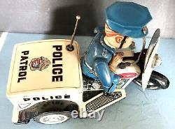 Motorcycle Tin Litho 10 1940s T. N. Japan. Police