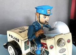 Motorcycle Tin Litho 10 1940s T. N. Japan. Police