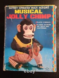 Musical Jolly Chimp Monkey with Cymbals Battery Operated With Box Works Great