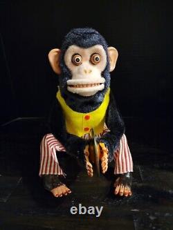 Musical Jolly Chimp Monkey with Cymbals Battery Operated With Box Works Great