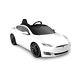 New Tesla Model S For Kids Radio Flyer Electric Toy Car, White, Standard Battery