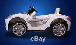 New 12V Battery MASERATI Style Kids Ride On Toy Luxury Sports Car Remote White