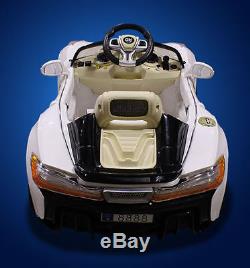 New 12V Battery MASERATI Style Kids Ride On Toy Luxury Sports Car Remote White