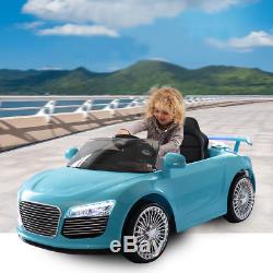New 12V Kids Ride On Car Audi R8 Style Remote Control RC Bright Lights -Blue