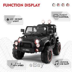 New 12V Kids Ride On Car Truck Battery 3 Speeds Toy LED MP3 Remote Control Black