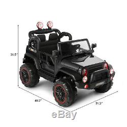 New 12V Kids Ride On Car Truck Battery 3 Speeds Toy LED MP3 Remote Control Black