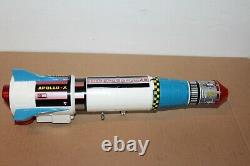 Nice Vintage T. N. Battery Operated Apollo-x Moon Challenger Rocket Ship In Box