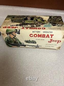 Nomura Toy Combat Jeep & Figures Battery Operated Vintage Tin Toy with Box Japan