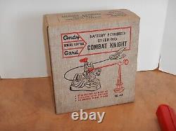 ORIGINAL 1950s ANDY GARD BATTERY OPERATED PLASTIC COMBAT KNIGHT, 100% COMPLETE