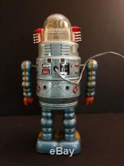 ORIGINAL ALPS Revolving Flashing Robot DOOR ROBOT Battery Operated Japan 1958