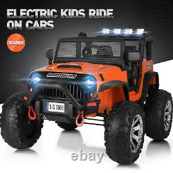 Orange Ride On Car Kids Truck 12V Electric Battery Remote Control MP3 LED Lights