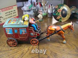 Overland Stage Coach Made In Japan Battery Operated withBox Nice Color Works Great