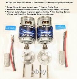 PAIR of MLToys 775 Motors for Power Wheels Dune Racers SPEED TUNED
