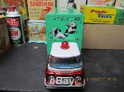 PANDA TRUCK BATTERY OPERATED IN BOX RED CHINA 50s RARE NEAR MINT WORKS ME-755
