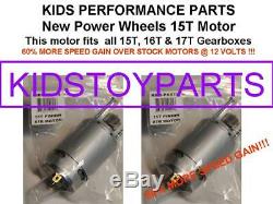 Pair Faster Speed Tuned #7r Motors! For 15t 16t 17t Power Wheels Gearboxes