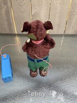Pair of Vintage 60s Papa Bear Marusan Battery Operated Tin Toy