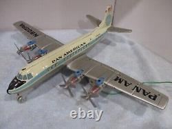 Pan Am DC 7 With Red Glow Engines- Battery Operated- Works-18 Ws-made In Japan