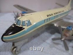 Pan Am DC 7 With Red Glow Engines- Battery Operated- Works-18 Ws-made In Japan