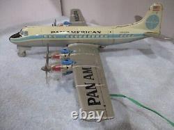 Pan Am DC 7 With Red Glow Engines- Battery Operated- Works-18 Ws-made In Japan