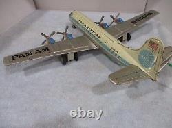 Pan Am DC 7 With Red Glow Engines- Battery Operated- Works-18 Ws-made In Japan