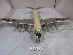 Pan Am DC 7 With Red Glow Engines- Battery Operated- Works-18 Ws-made In Japan