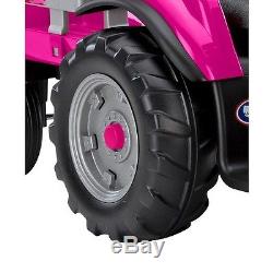 Peg Perego Case IH Magnum Tractor with Trailer Pink