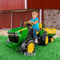 Peg Perego John Deere Ground Tractor & Trailer Battery Powered Riding Toy
