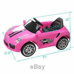 Pink 6V Kids Ride On Car withMP3 Electric Battery Power 2 Motor Remote Control