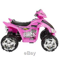 Pink Kids Ride On ATV Quad 4 Wheeler 12V Battery Electric Power Led Lights Music