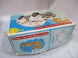 Police Car- Battery Operated Tested Works Mint In Box Made In Japan
