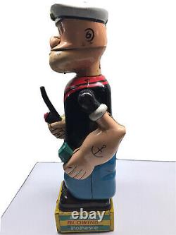 Popeye battery operated bubble toy vintage 12 tall
