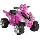 Power Wheels For Girls 12v Kids Battery Powered Electric 4-wheeler Quad Atv Pink