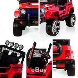 Power Wheels Kids Ride on Car RC Remote Control Electric LED Car MP3 Radio Red