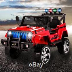 Power Wheels Kids Ride on Car RC Remote Control Electric LED Car MP3 Radio Red