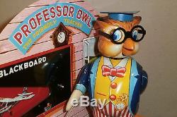 Professor Owl Battery Operated Toy-1950s-Yonezawa- Near Mint/MINT With EX Box