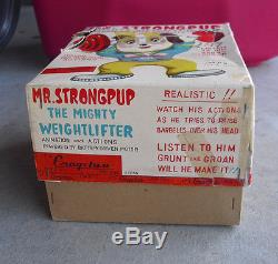 RARE 1950s Alps Cragstan Battery Operated Mr Strongpup Toy in Box