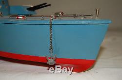 RARE 1950s Japanese Battery Operated Wood Navy Ship Destroyer 34 LONG