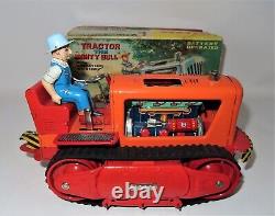 RARE 1950s The Mighty Bull Tractor Battery Operated Toy made in Japan by Nomura
