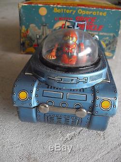 RARE 1960s Modern Toys Japan Battery Operated Tin Space Vehicle with Box