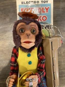 RARE MINT 1950s Electro Battery Operated Friendly Jocko Vintage Toy in Box