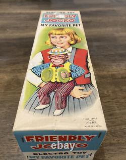 RARE MINT 1950s Electro Battery Operated Friendly Jocko Vintage Toy in Box