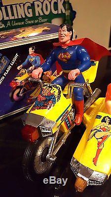 RARE Superman Wonder Woman Motorcycle with box Super Friends Justice League