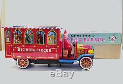 Rare Vintage Modern Toys Of Japan Battery Operated Circus Parade Tin Toy