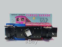 Rare Vintage Modern Toys Of Japan Battery Operated Circus Parade Tin Toy