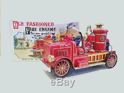 Rare Vintage Modern Toys Of Japan Battery Operated Old Fashioned Fire Engine
