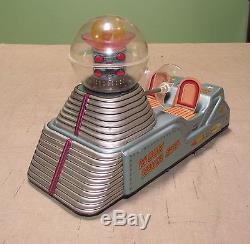 RARE WORKING 1950's LINEMAR MOON SPACE SHIP TIN LITHO BATTERY OPERATED