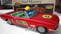 RARE Yonezawa Y 60's Ford Mustang Rally Car Japan Tin Car toy Battery Operated