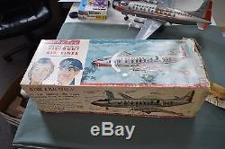 ROSKO TOYS Viscount Air Liner AMERICAN AIRLINES Battery Op Tin Litho Airplane