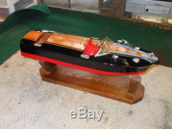 RUNS VINTAGE 50'S ITO JAPAN BATTERY POWERED TOY BOAT Dual Motor Lights Clean